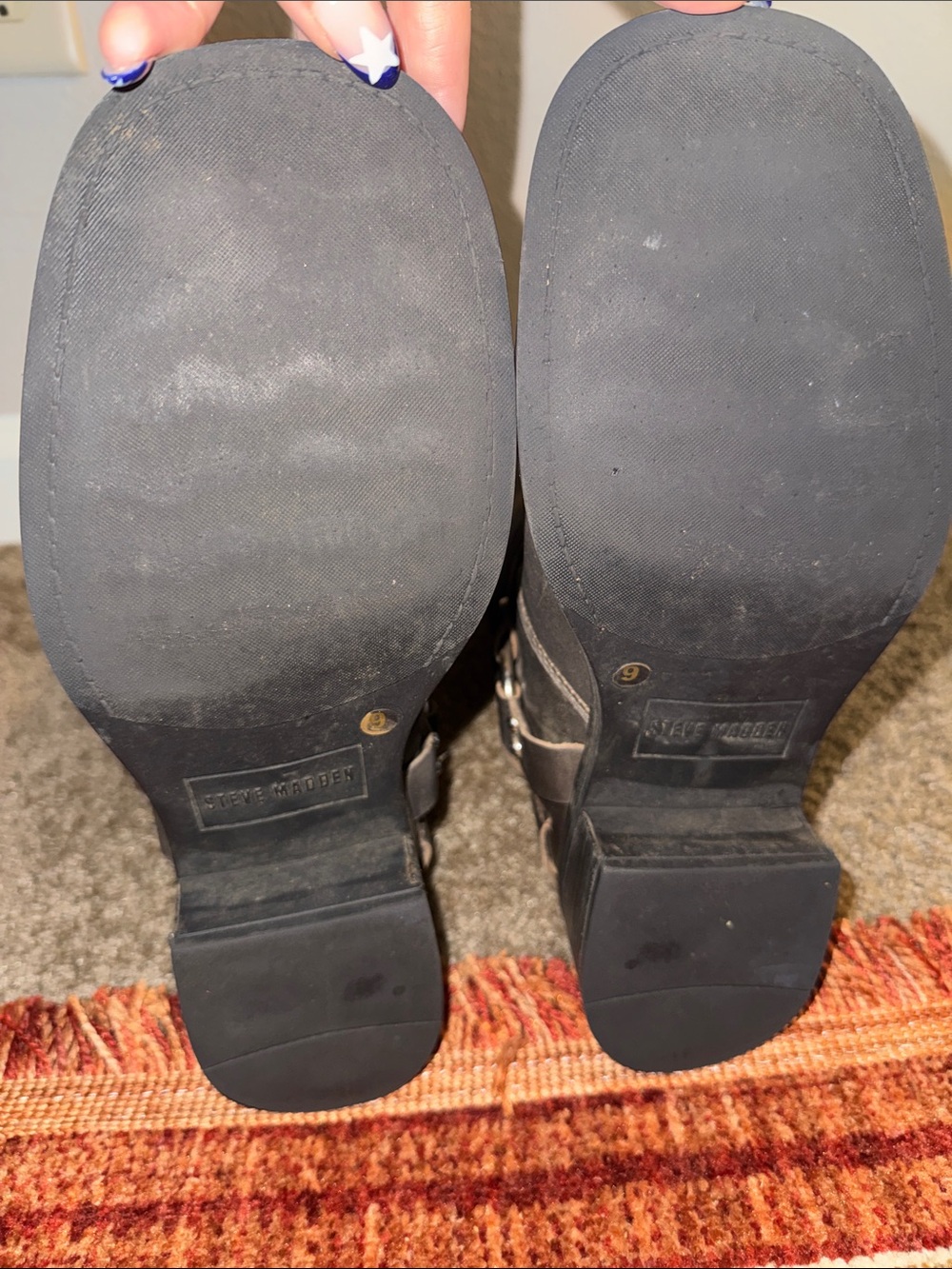 Dark Brown Buckle Leather Mid-Calf Boots - Picture 3 of 3